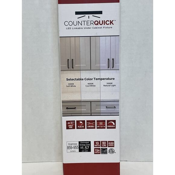 Nuvo Lighting 63-503 22″ LED Under Cabinet Light 13W CCT-Selectable White NIB - Picture 3 of 13